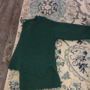 Long sleeved, green, v neck sweater